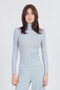 Gerippter Rollkragenpullover