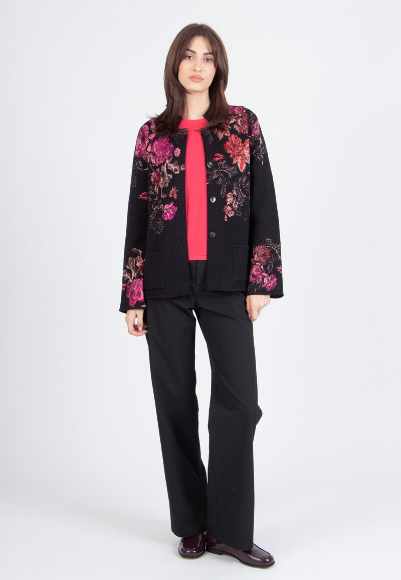 Jacquard Jacket, Furnishing Florals Pattern - chocolate black