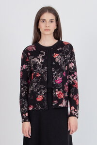 Jacquard-Strickjacke, Furnishing Florals Muster