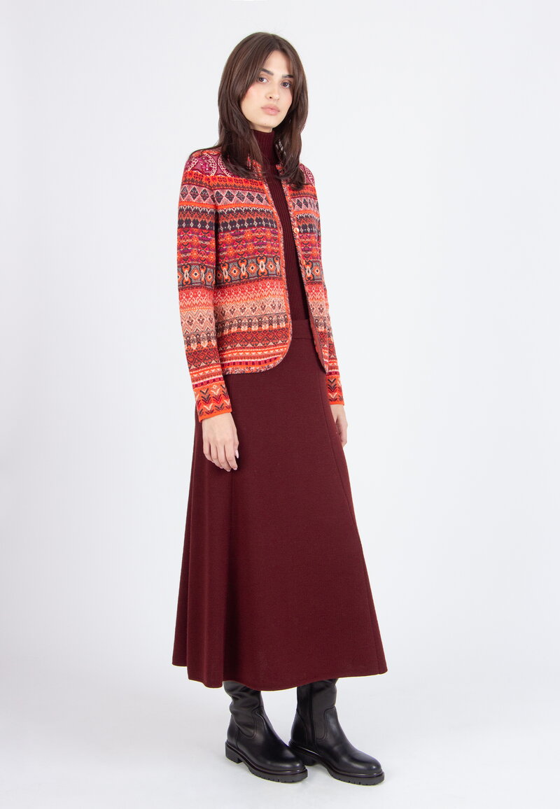 Jacquard Jacket, Re-Dandy Pattern - Cinnabar - Knitted Jackets