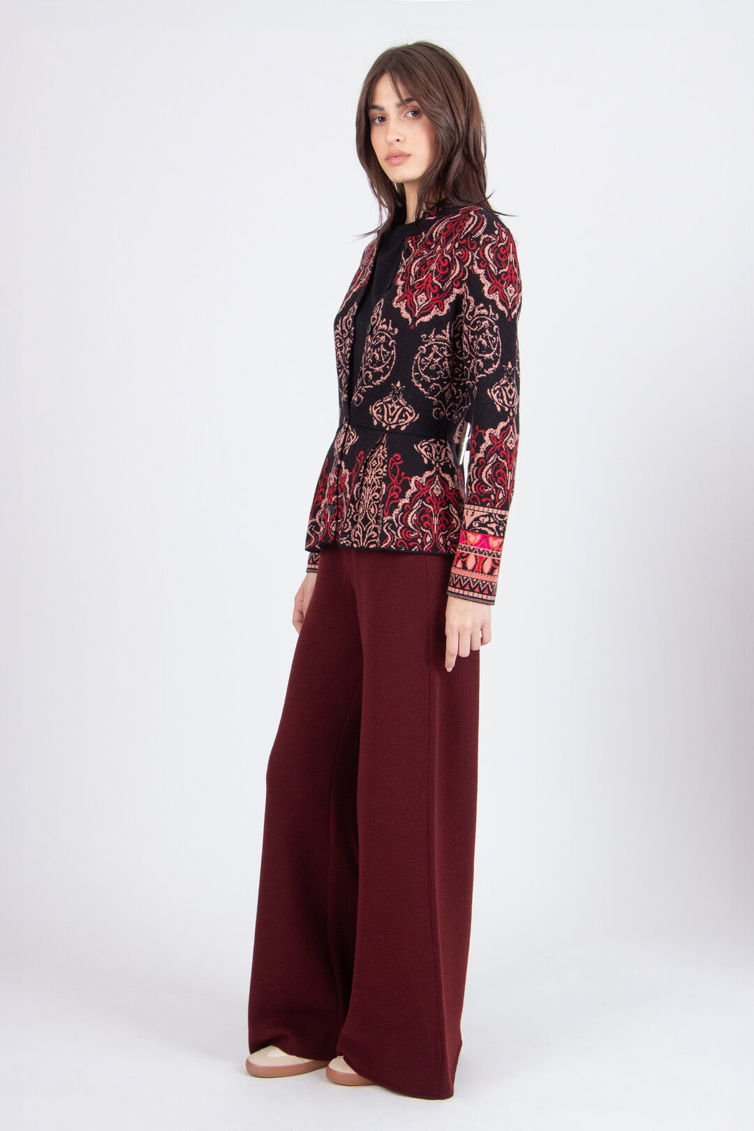 Jacquard Cardigan, Ornament Pattern