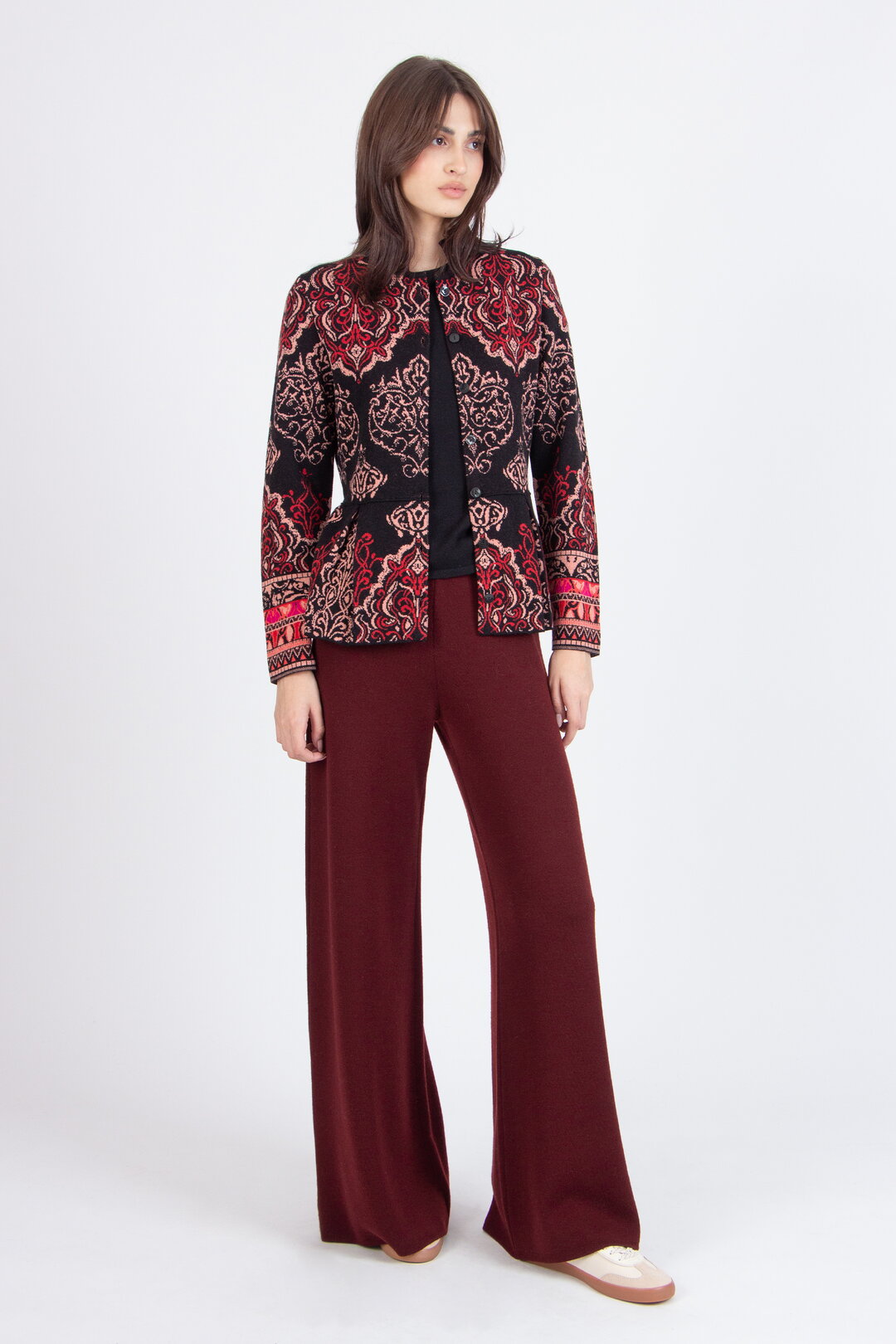 Jacquard Cardigan, Ornament Pattern