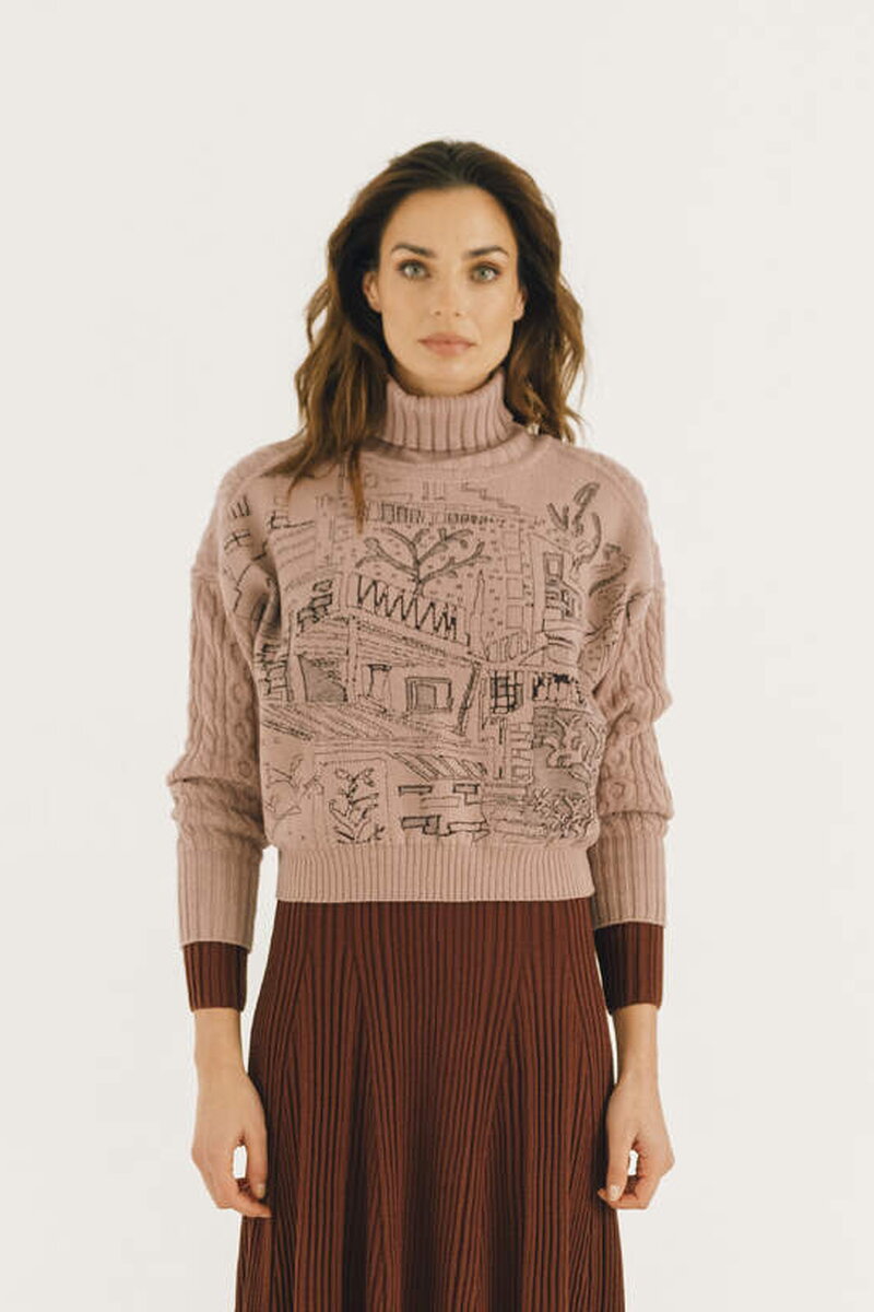 Rollneck Pullover, Favela Pattern