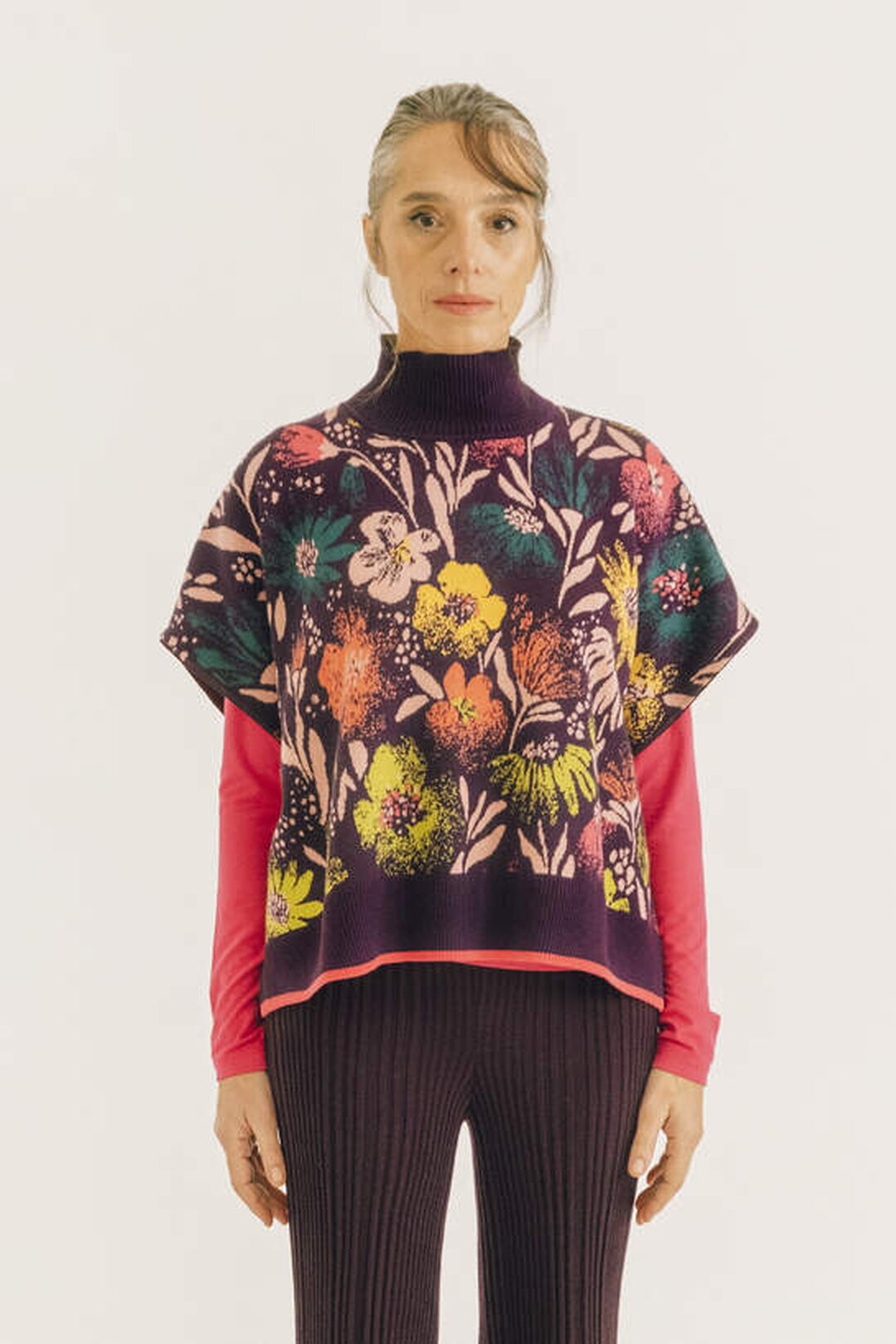 Poncho, Floralmuster