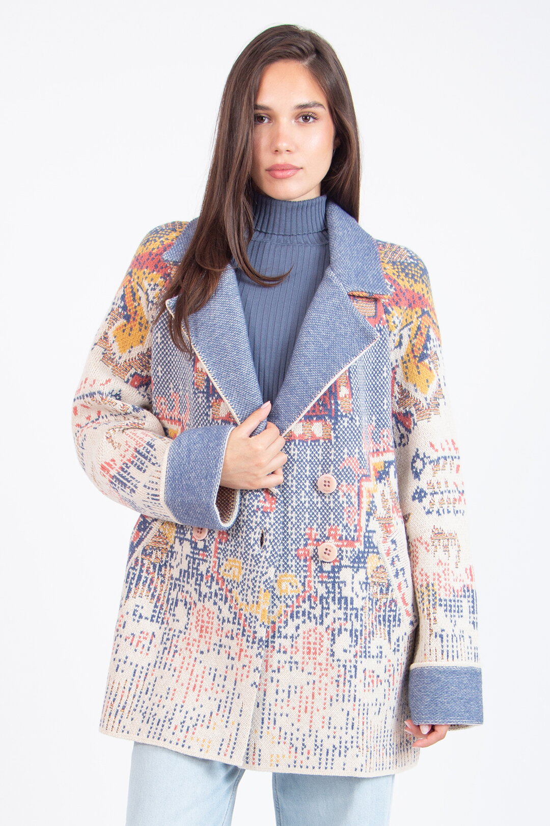 Jacquard-Jacke, Kelim Muster