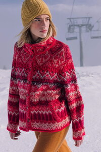 Jacquard Rollneck Jacket, Re-Dandy Pattern