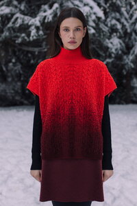 Rollneck Printed Sleeveless Pullover, Murmuration Pattern