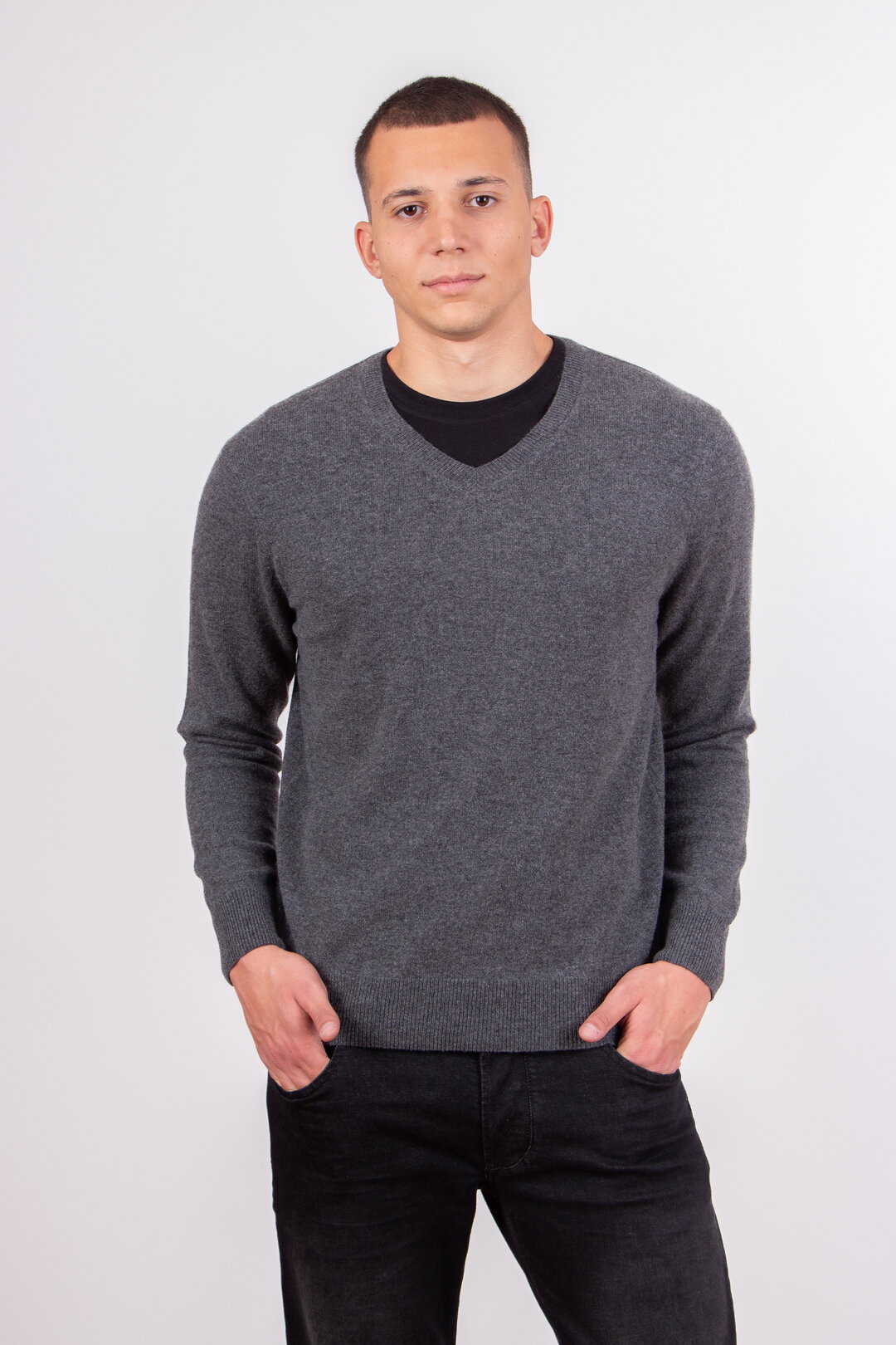 erren-Pullover aus Kaschmir - Mischung  mit V-Ausschnitt