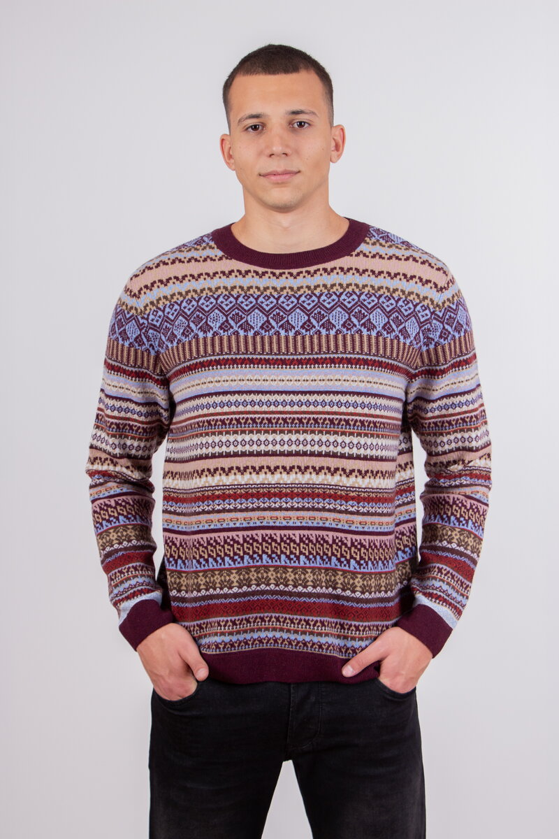 Herrenpullover im Fair-Isle-Muster