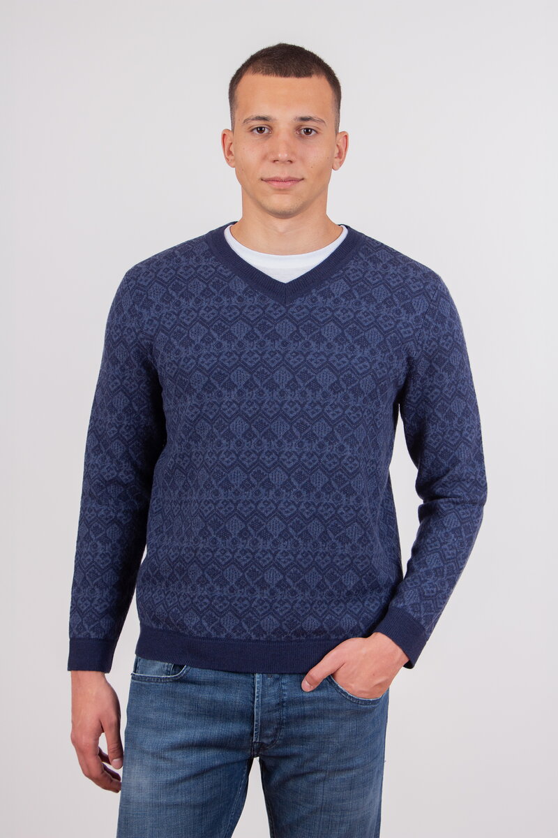 Fair Isle Tone-in-Tone Muški Džemper