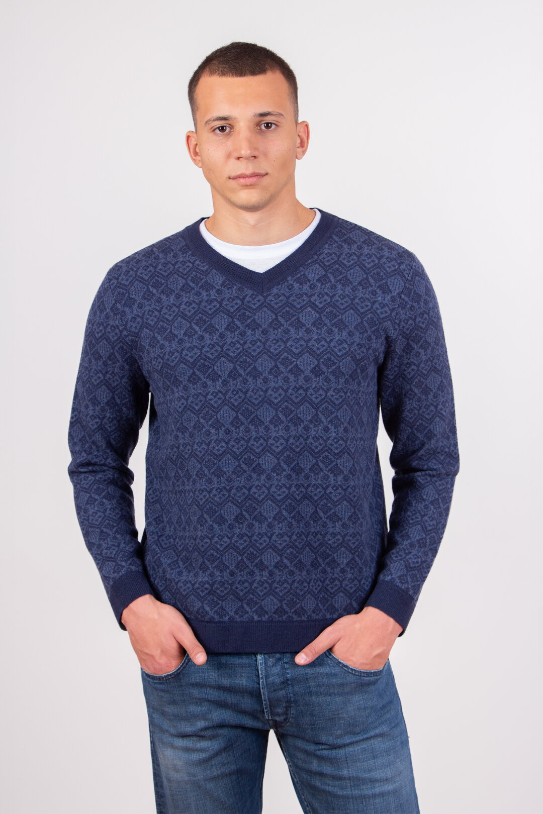 Fair-Isle Ton-in-Ton Herrenpullover