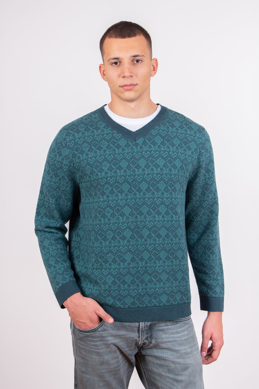 Fair-Isle Ton-in-Ton Herrenpullover