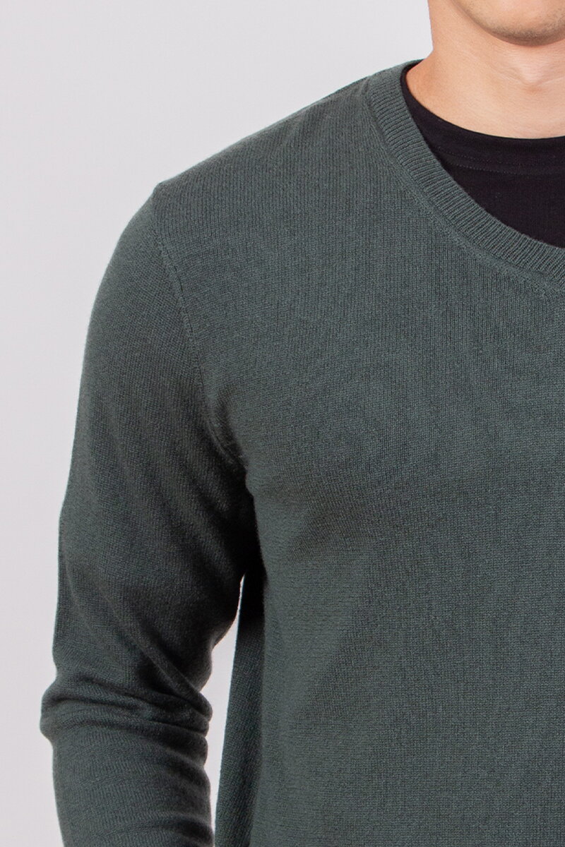 Muški Džemper od mešavine Kašmira sa V-Izrezom