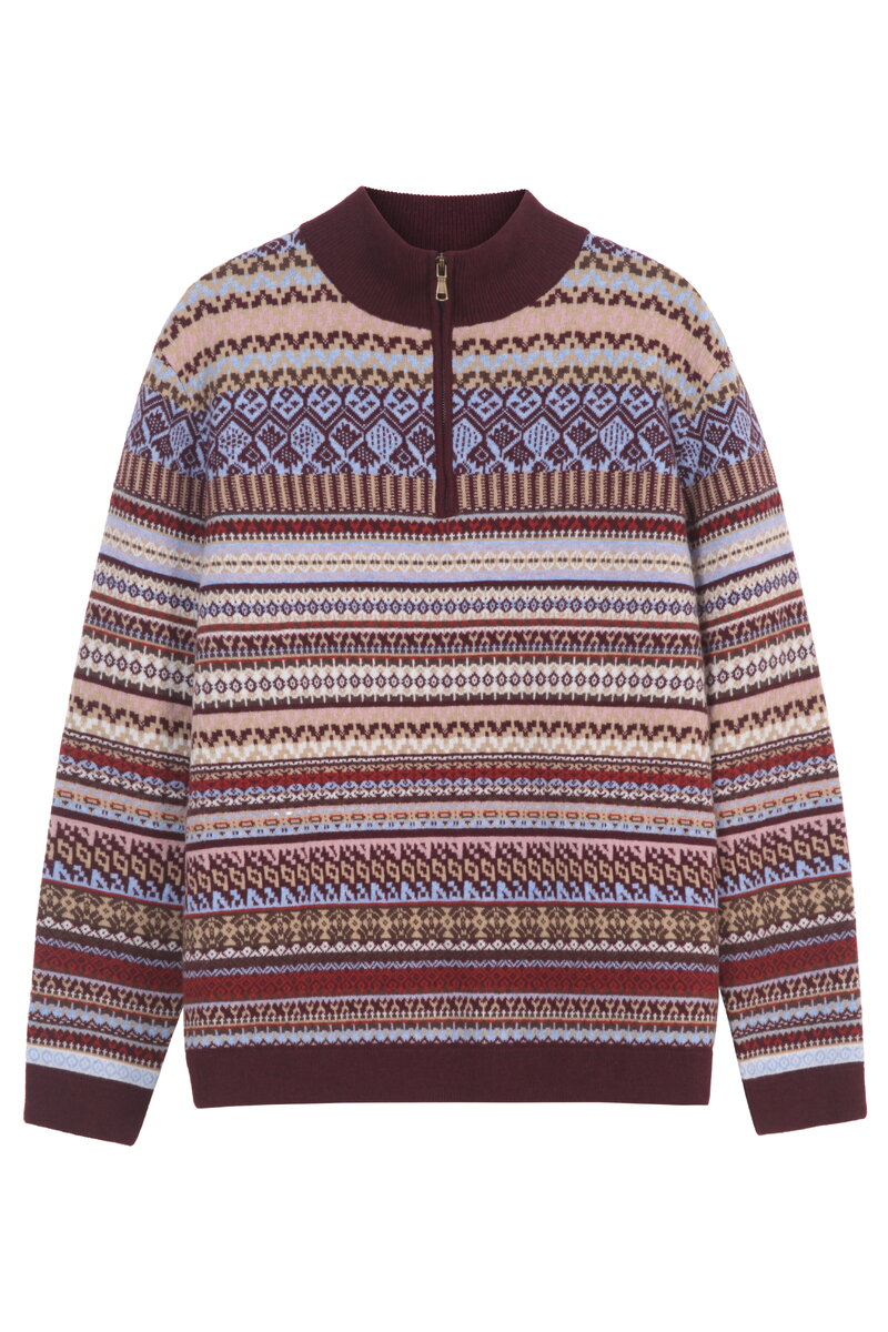 Fair Isle Muški Zip-Up Džemper