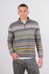 Fair Isle Muški Zip-Up Džemper