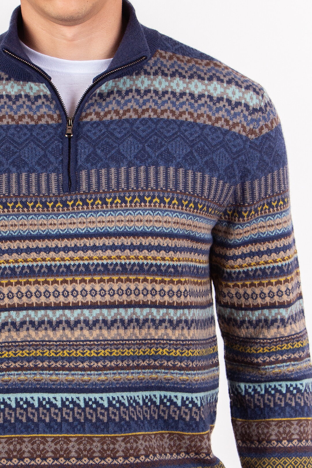 Fair Isle Muški Zip-Up Džemper
