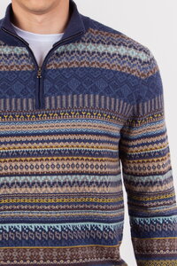 Fair Isle Muški Zip-Up Džemper