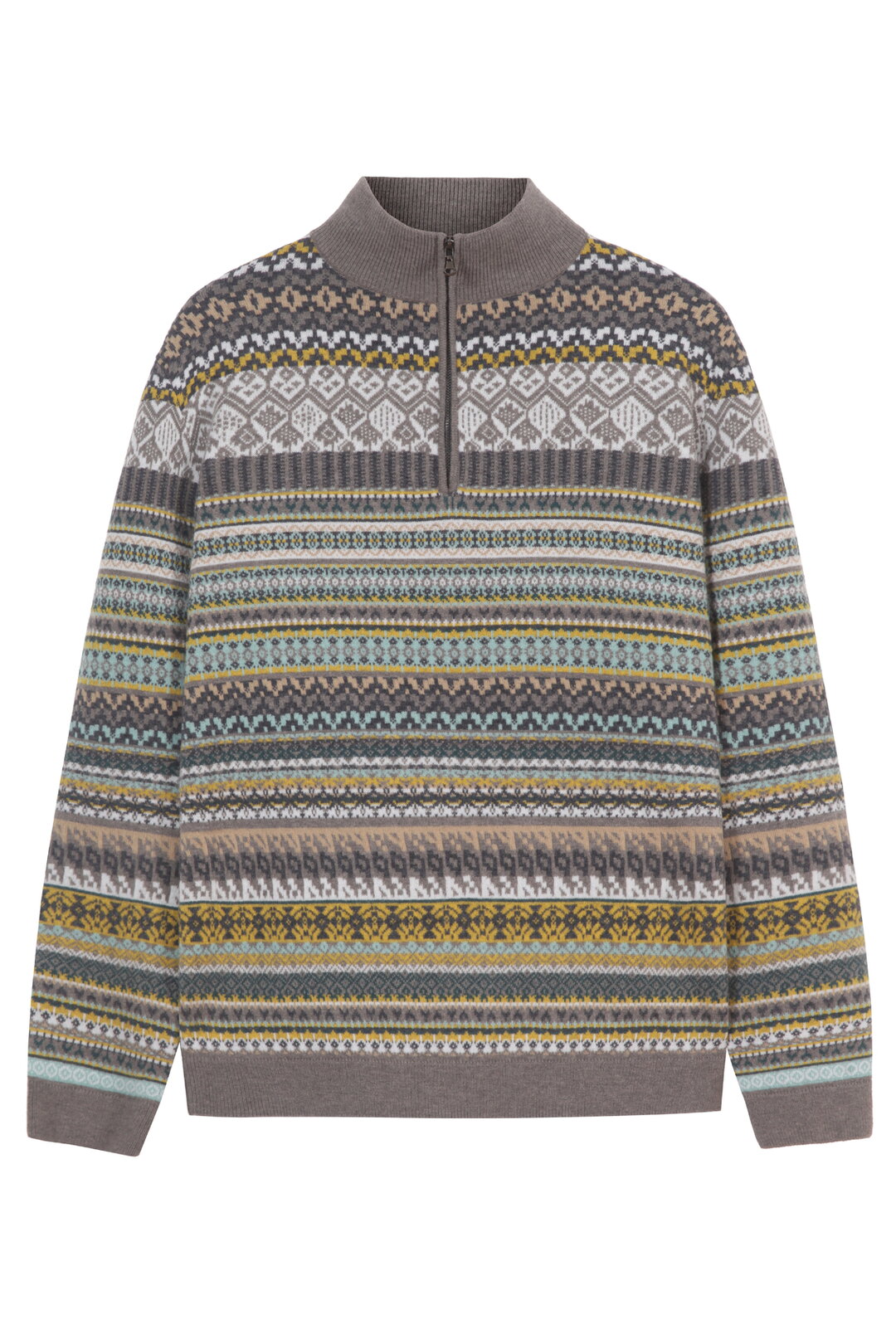 Fair Isle Muški Zip-Up Džemper