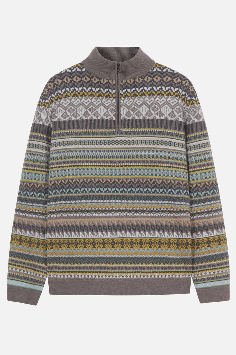 Fair Isle Muški Zip-Up Džemper
