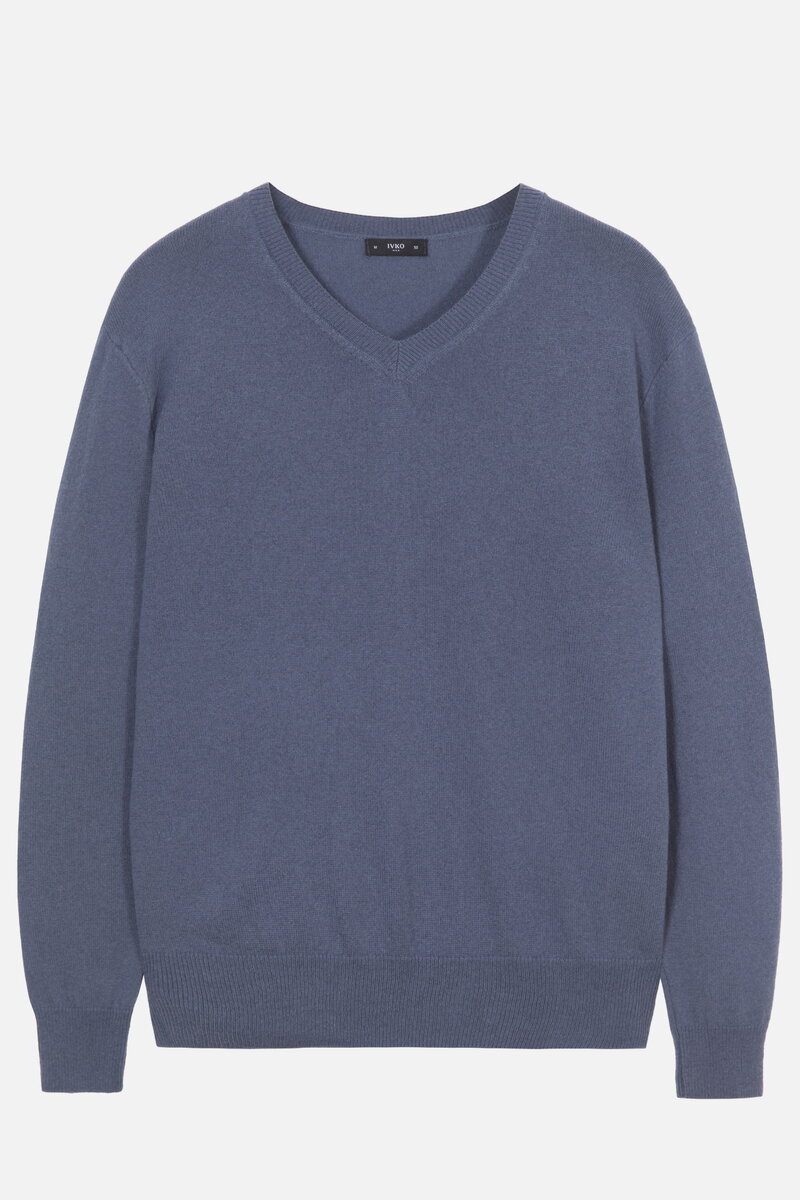 Muški Džemper od mešavine Kašmira sa V-Izrezom