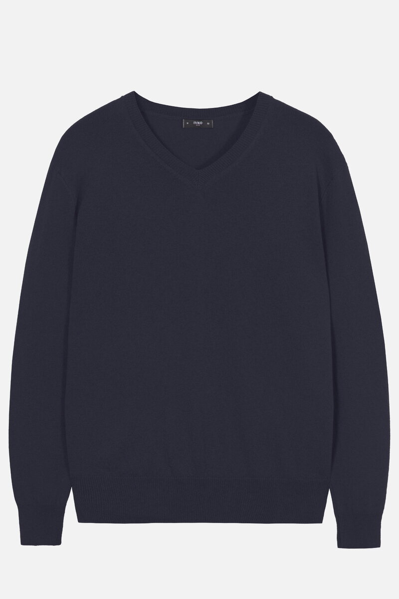 Muški Džemper od mešavine Kašmira sa V-Izrezom