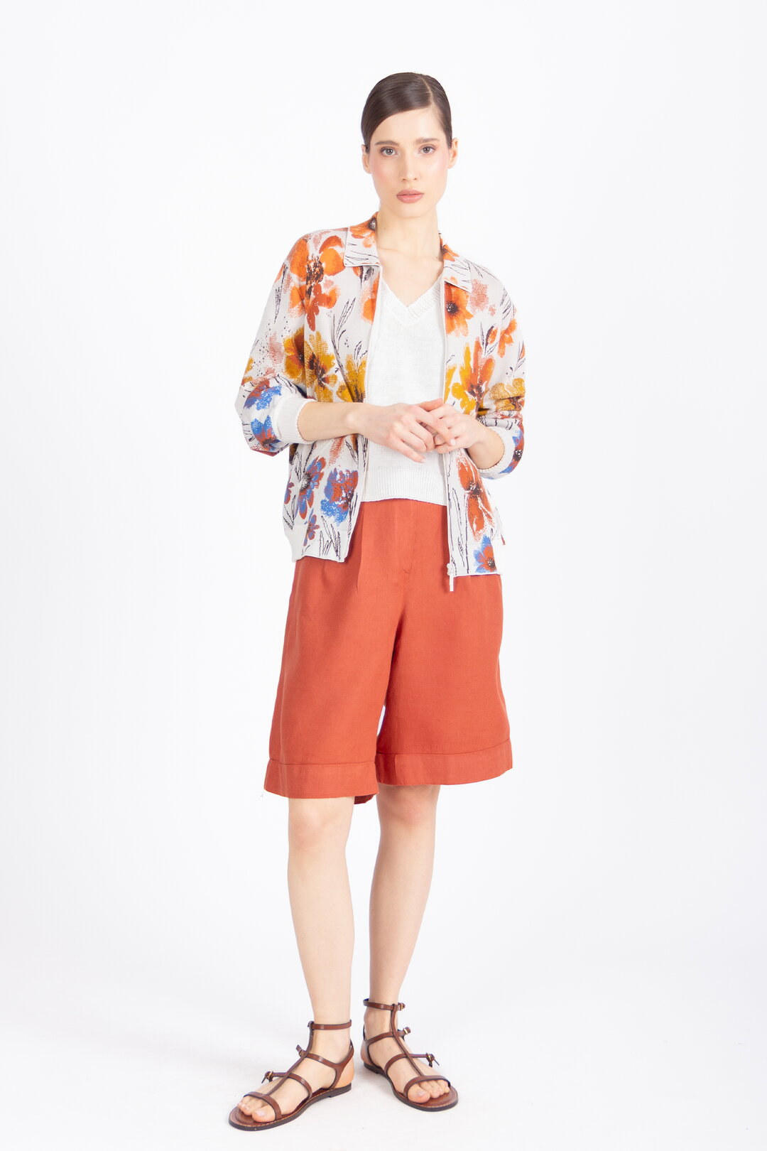 Žakardna Bomber Jakna, Cvetni Motiv