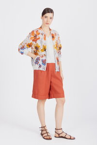 Žakardna Bomber Jakna, Cvetni Motiv