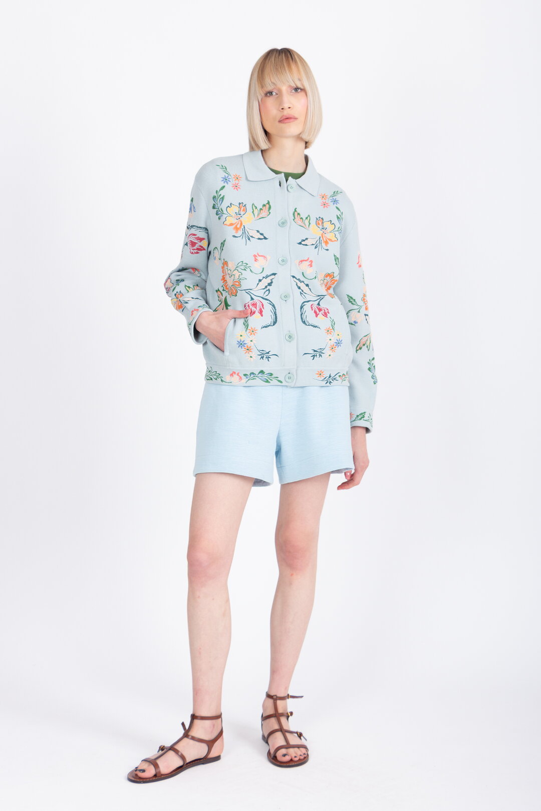 Jacket with Embroidery, Floral Pattern