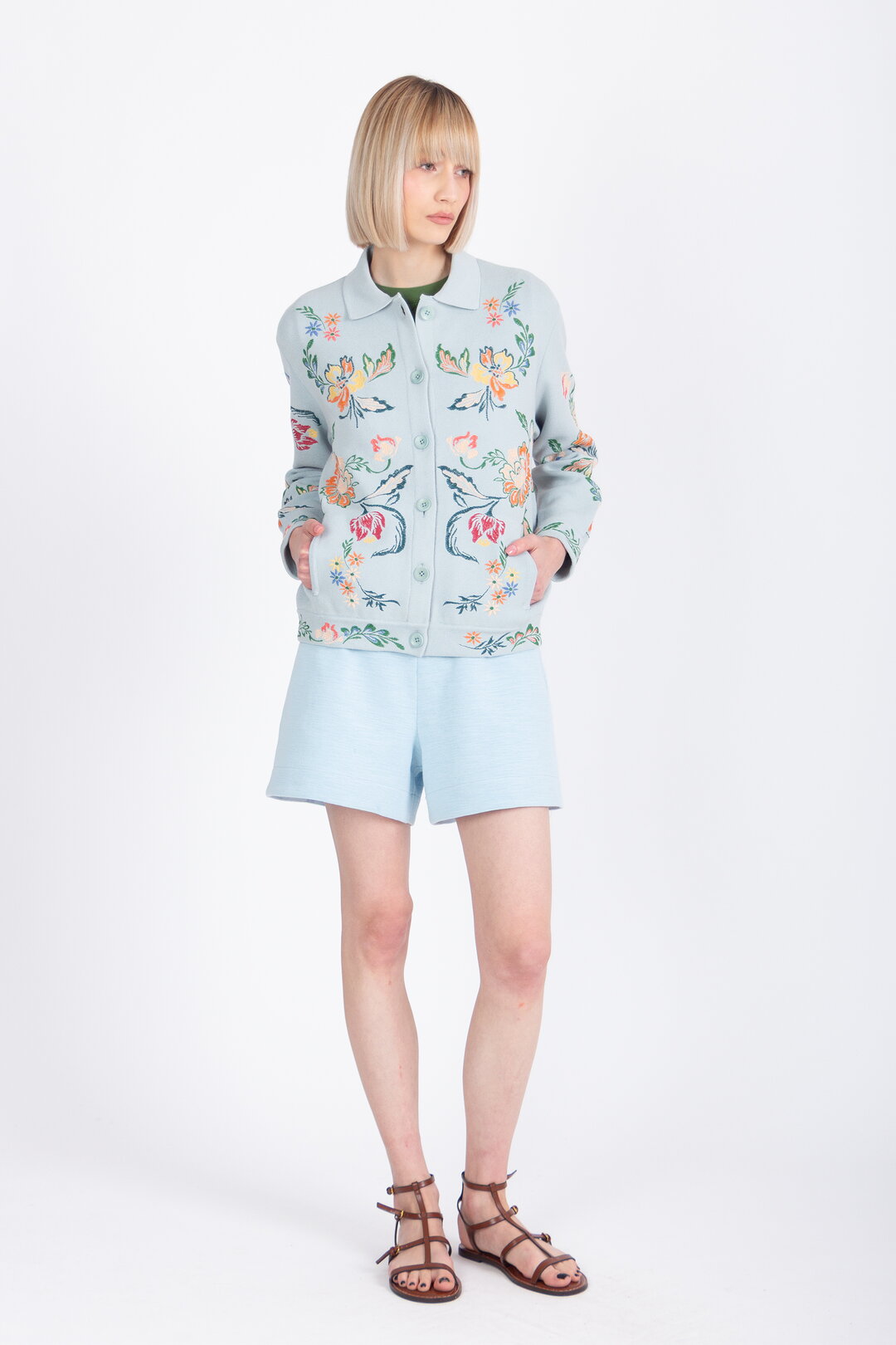 Jacket with Embroidery, Floral Pattern