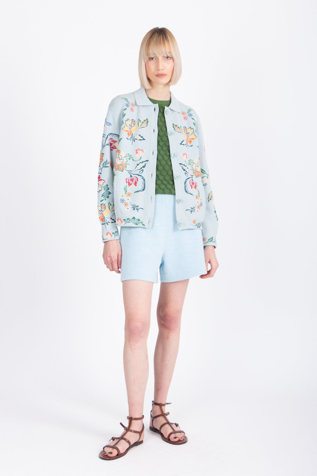 Jacket with Embroidery, Floral Pattern