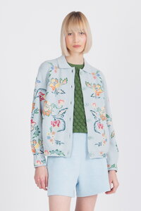 Jacket with Embroidery, Floral Pattern