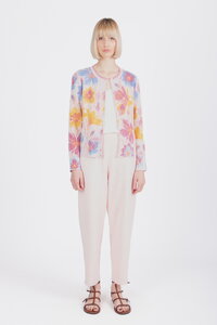 Žakardni Kardigan, Cvetni Motiv