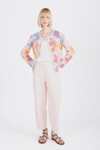 Žakardni Kardigan, Cvetni Motiv