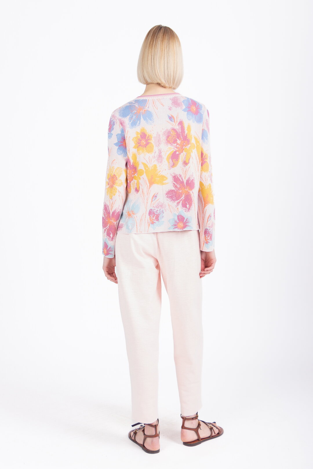 Žakardni Kardigan, Cvetni Motiv