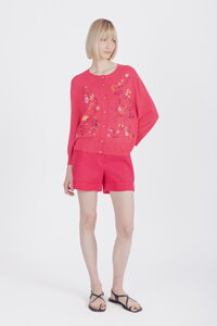 Bestickter Cardigan, Floralmuster