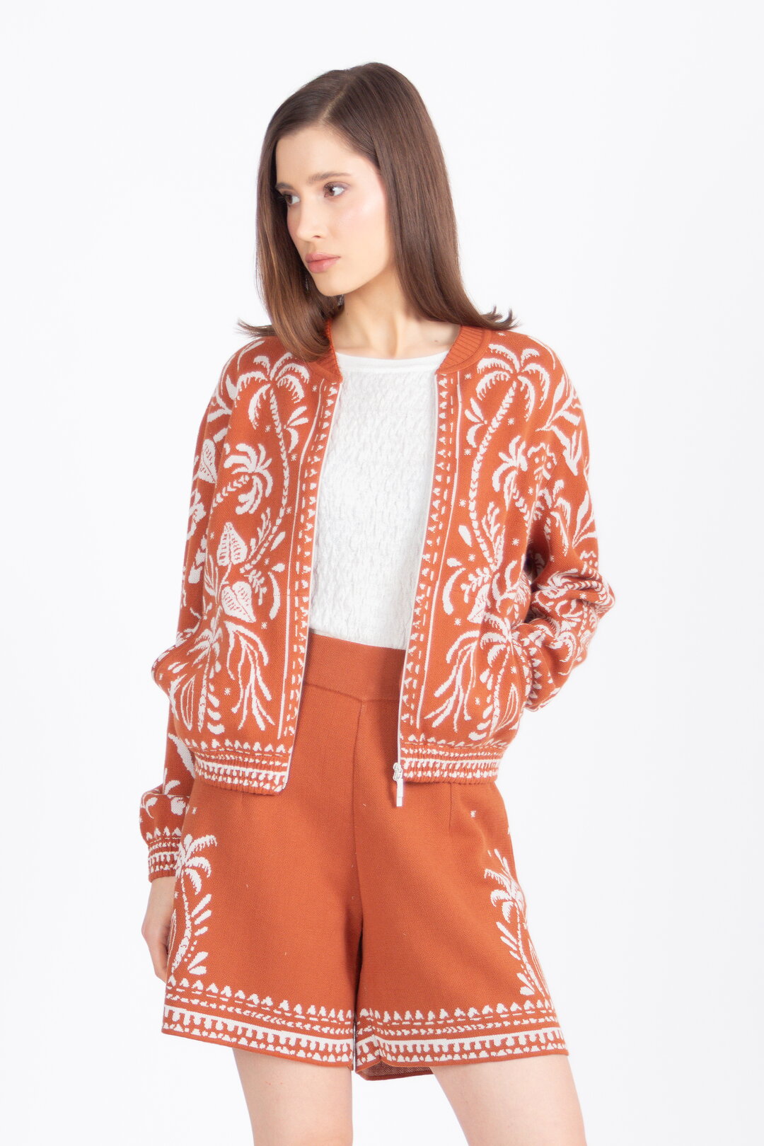 Žakardna Bomber Jakna, Urban Botanik Motiv