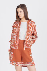 Žakardna Bomber Jakna, Urban Botanik Motiv