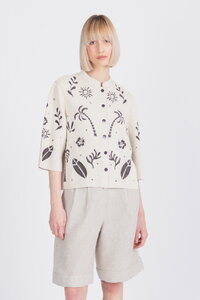 Jacket with Embroidery, Urban Botanic Pattern