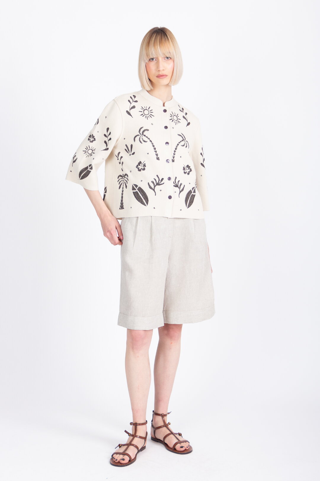 Jacket with Embroidery, Urban Botanic Pattern