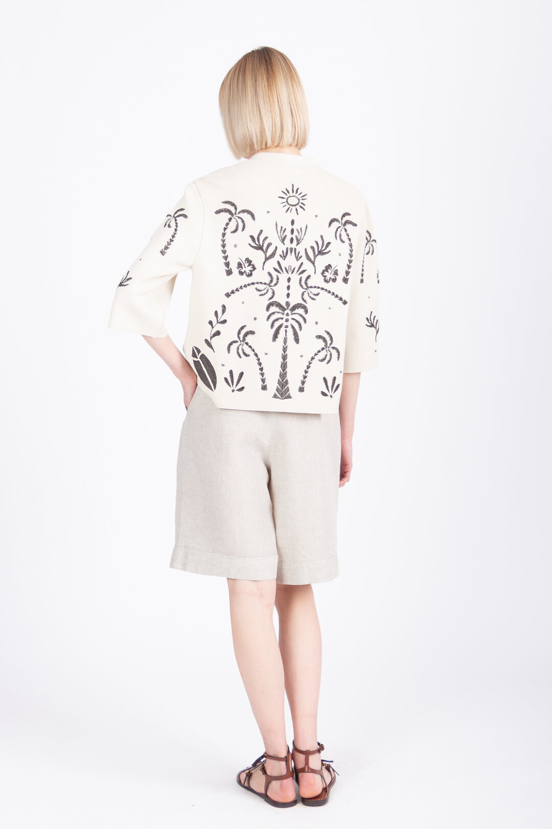 Jacket with Embroidery, Urban Botanic Pattern