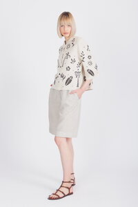 Jacket with Embroidery, Urban Botanic Pattern