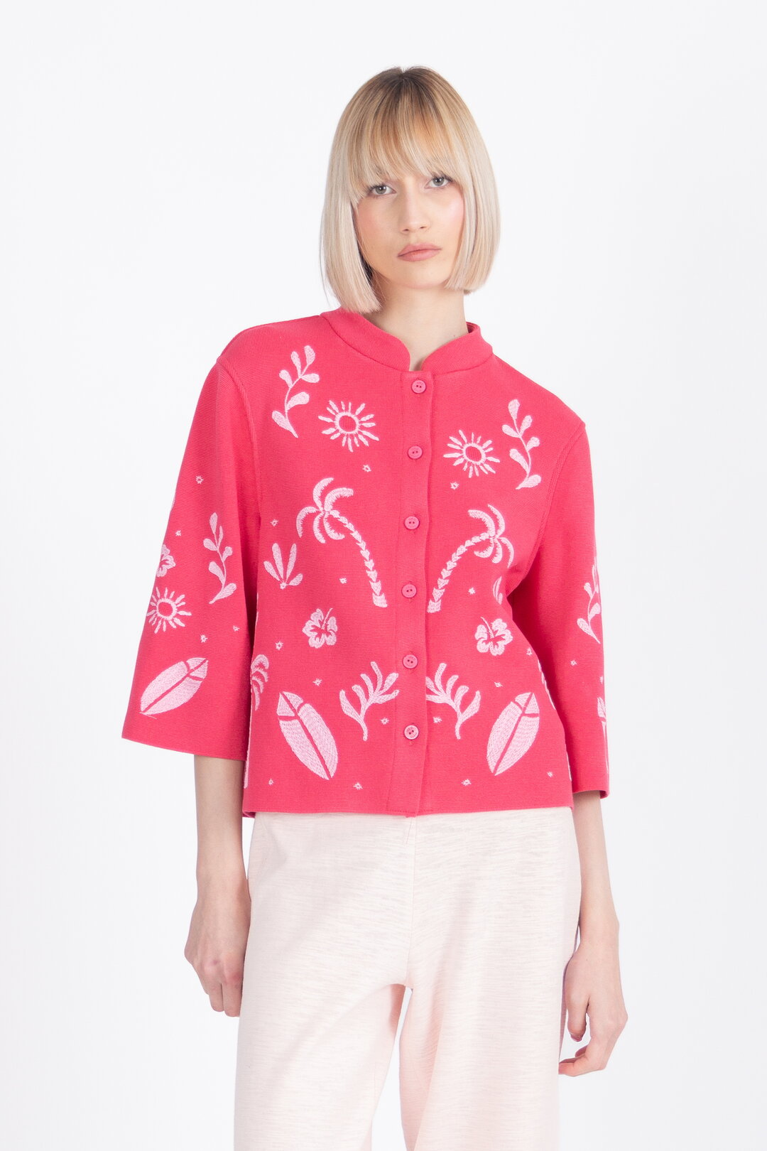 Jacket with Embroidery, Urban Botanic Pattern