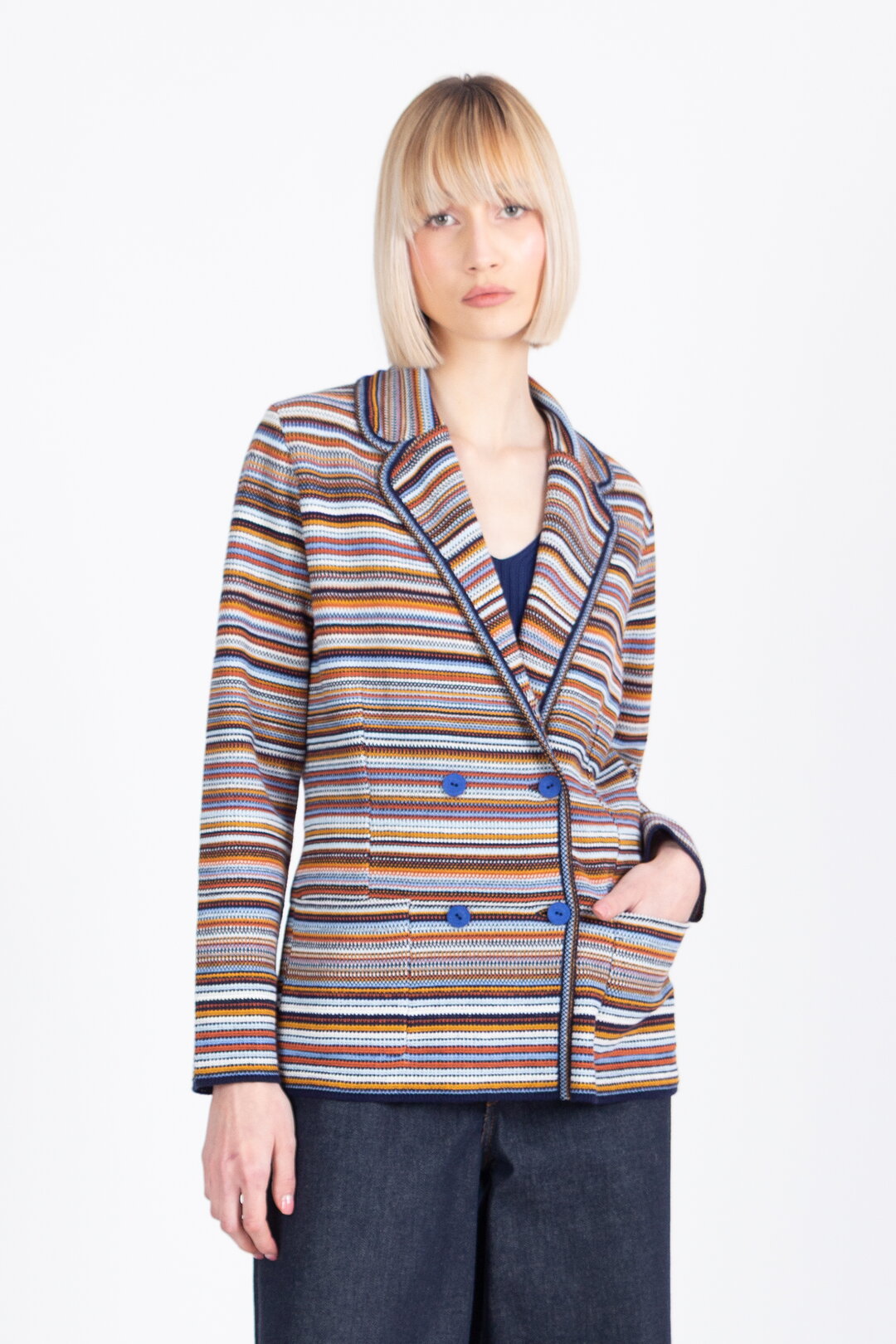 Jacquard Jacket, Stripe Pattern