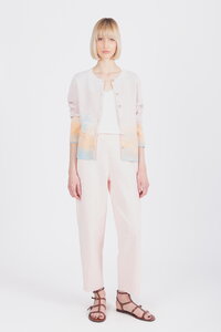 Jacquard Cardigan, Urban Sun Pattern