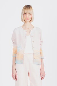 Jacquard Cardigan, Urban Sun Pattern