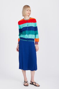 Jacquard Cardigan, Stripe Pattern