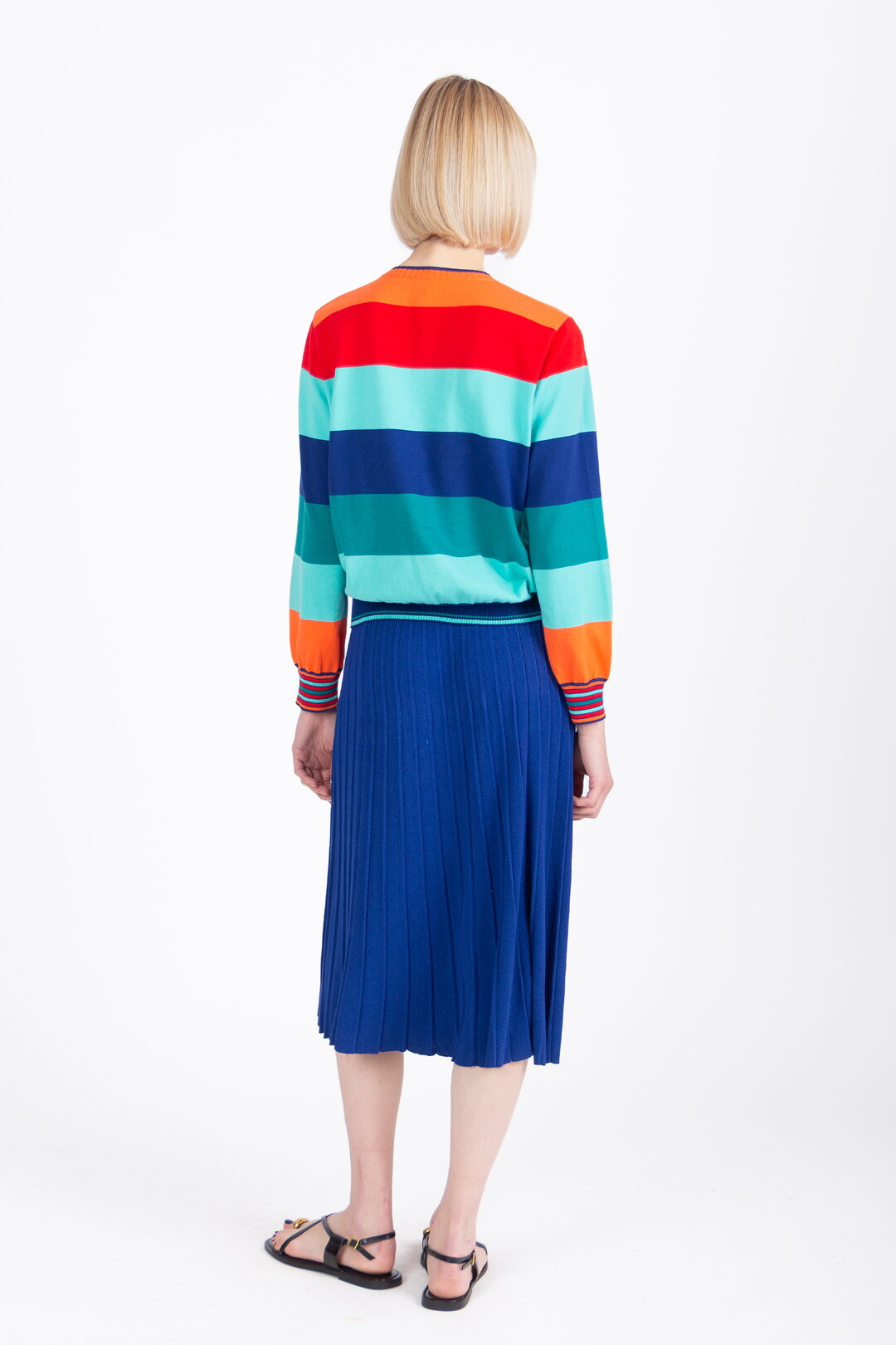 Jacquard Cardigan, Stripe Pattern