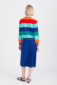 Jacquard Cardigan, Stripe Pattern