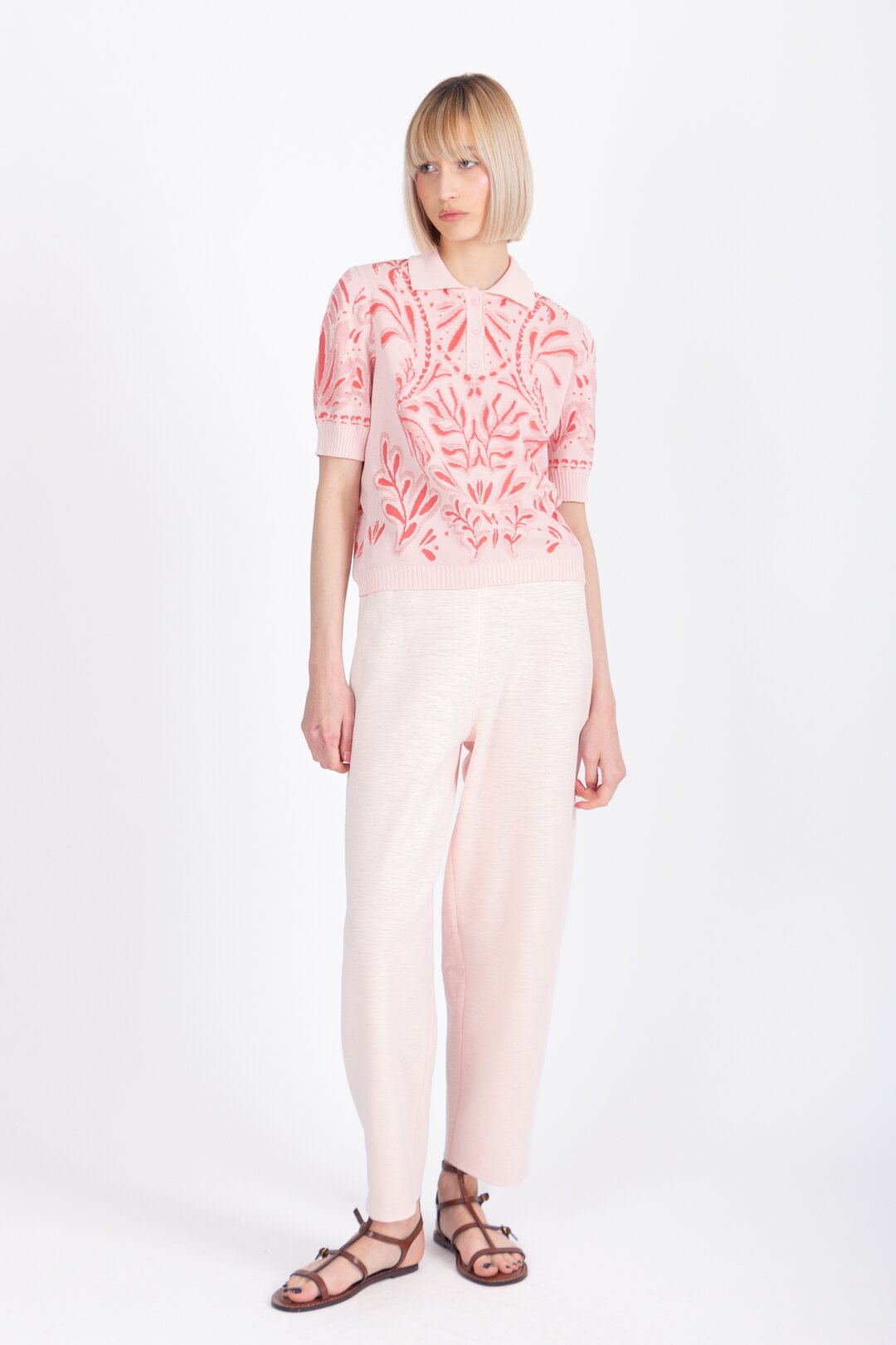 Jacquard Pullover, Urban Botanic Pattern