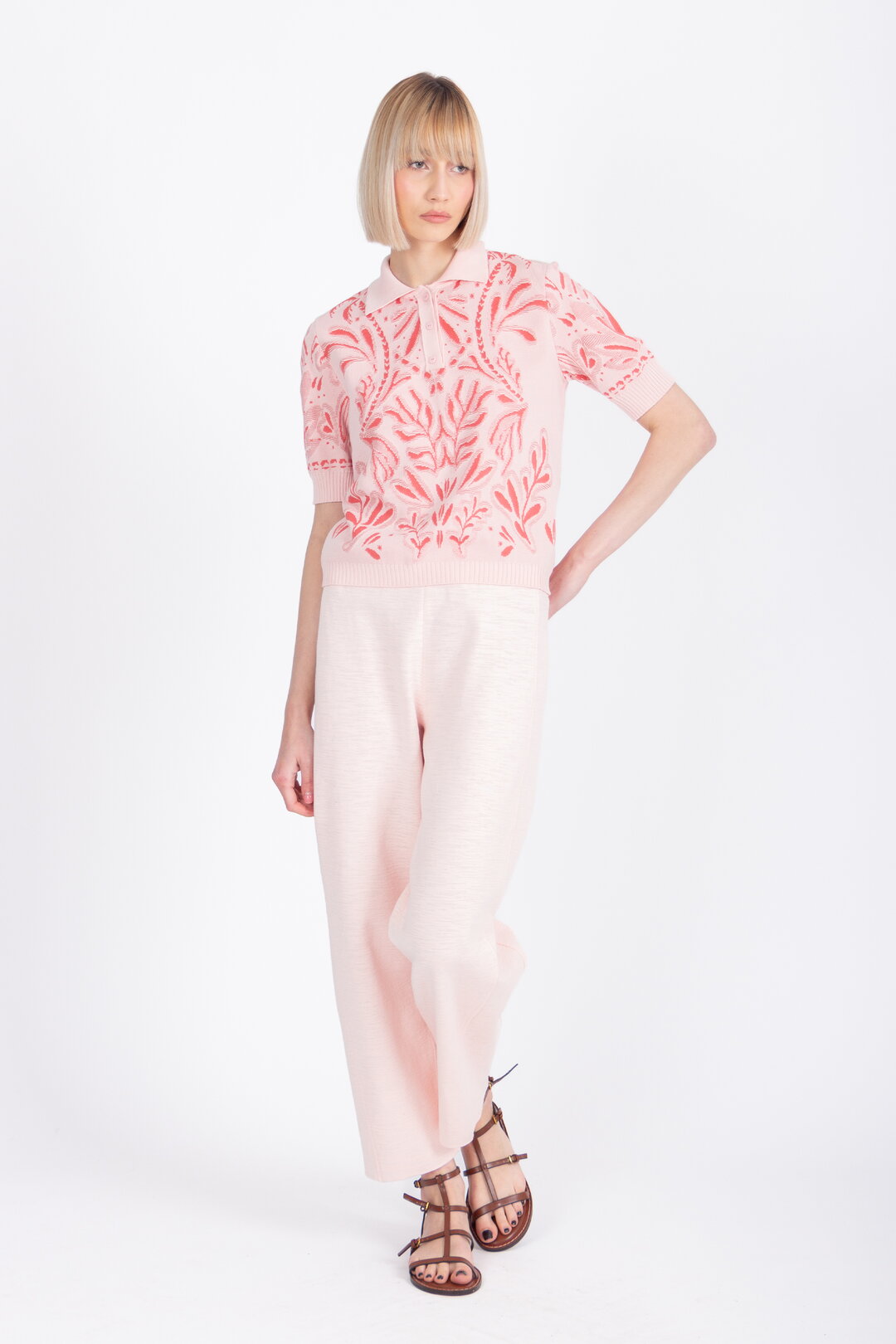 Jacquard Pullover, Urban Botanic Pattern